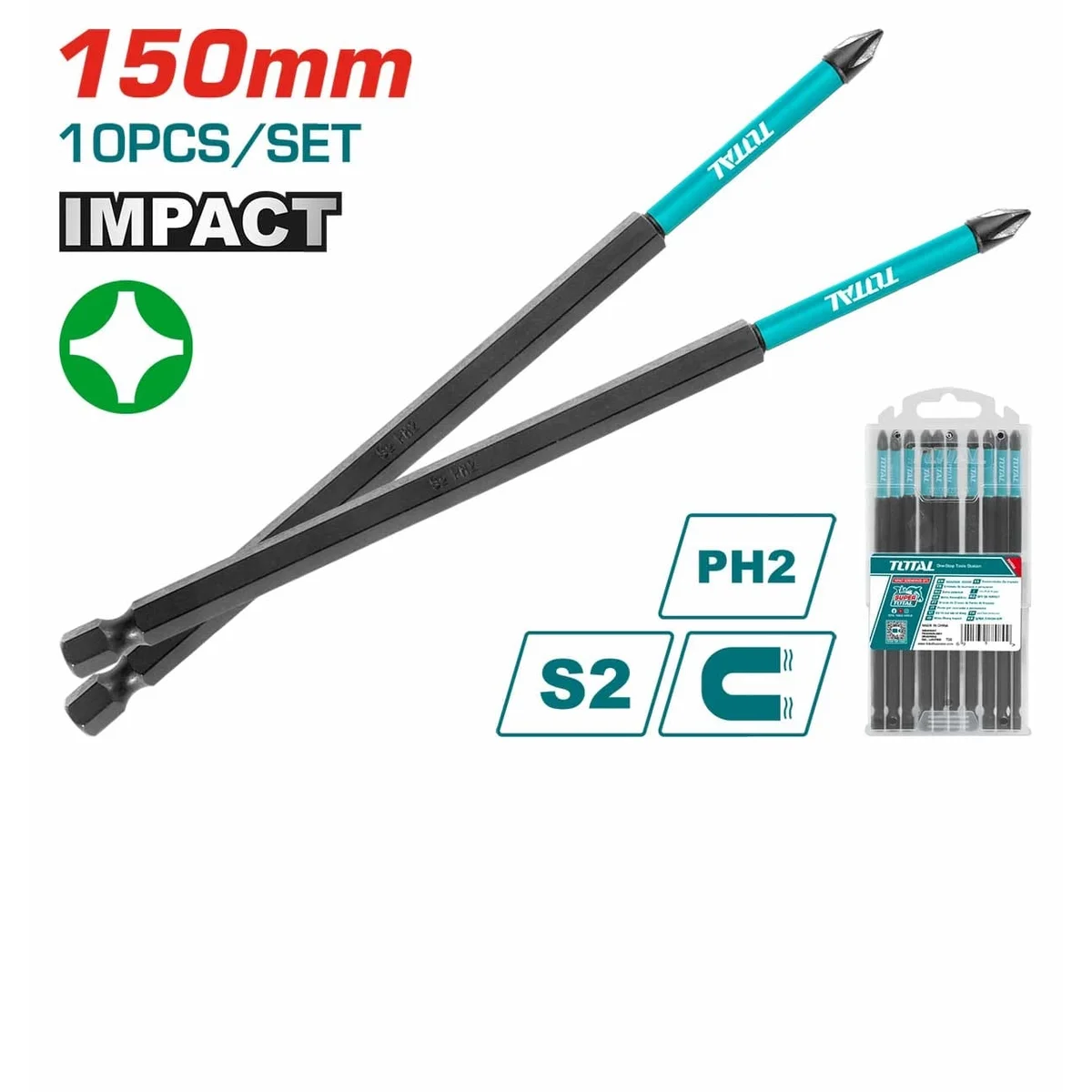 TACIM16PH263 10 ცალი დარტყმითი ბიტი PH2