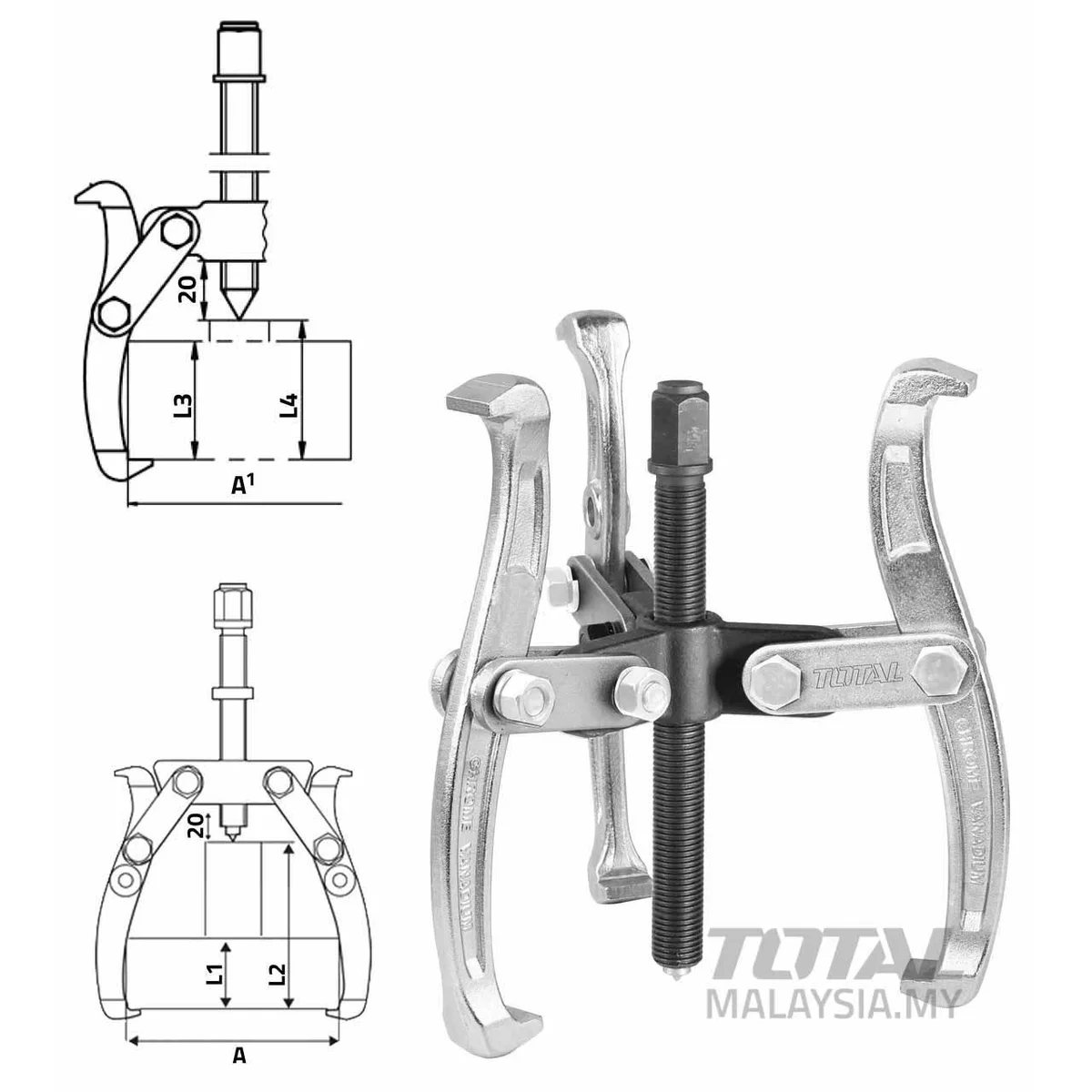 THTGP346 Gear Puller 3 Jaws